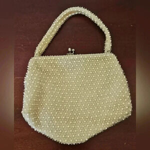 1950’s Vintage Corde  Micro Beaded Clutch Gold Tone Closure